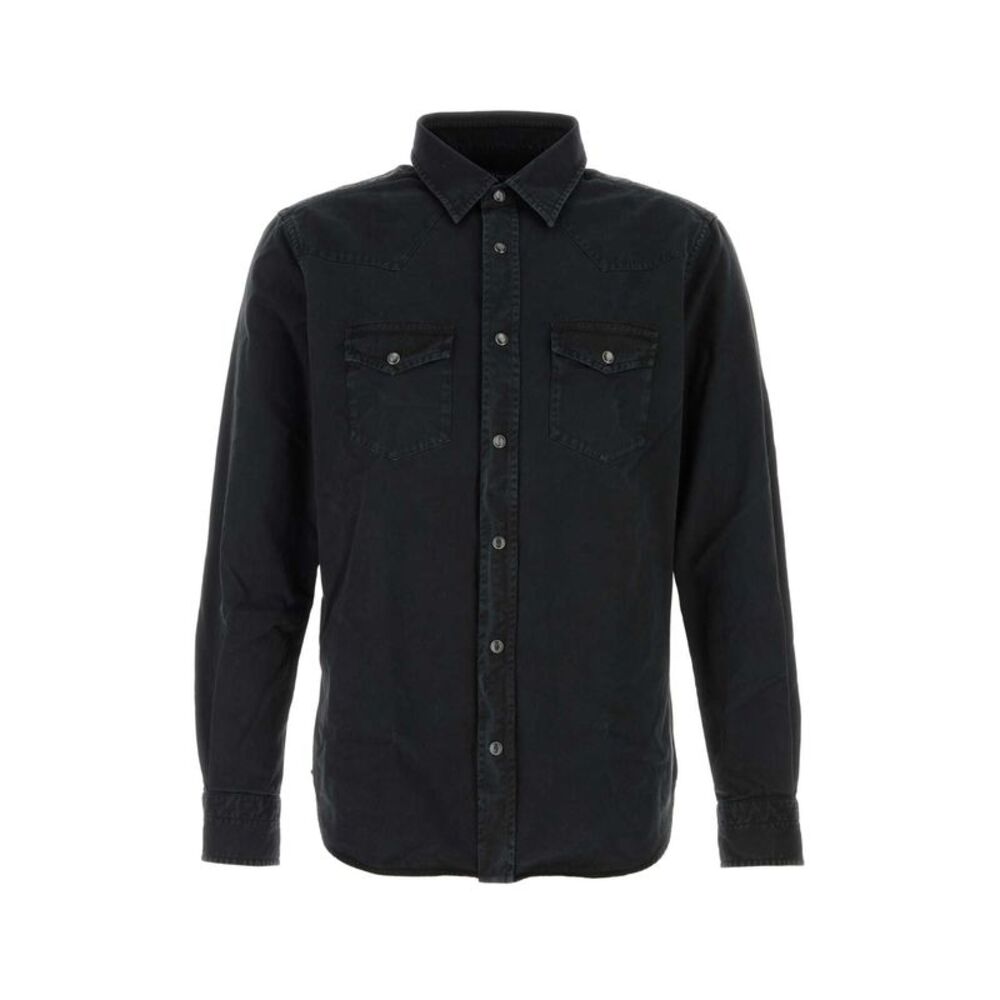 Tom Ford Men Black Denim Shirt